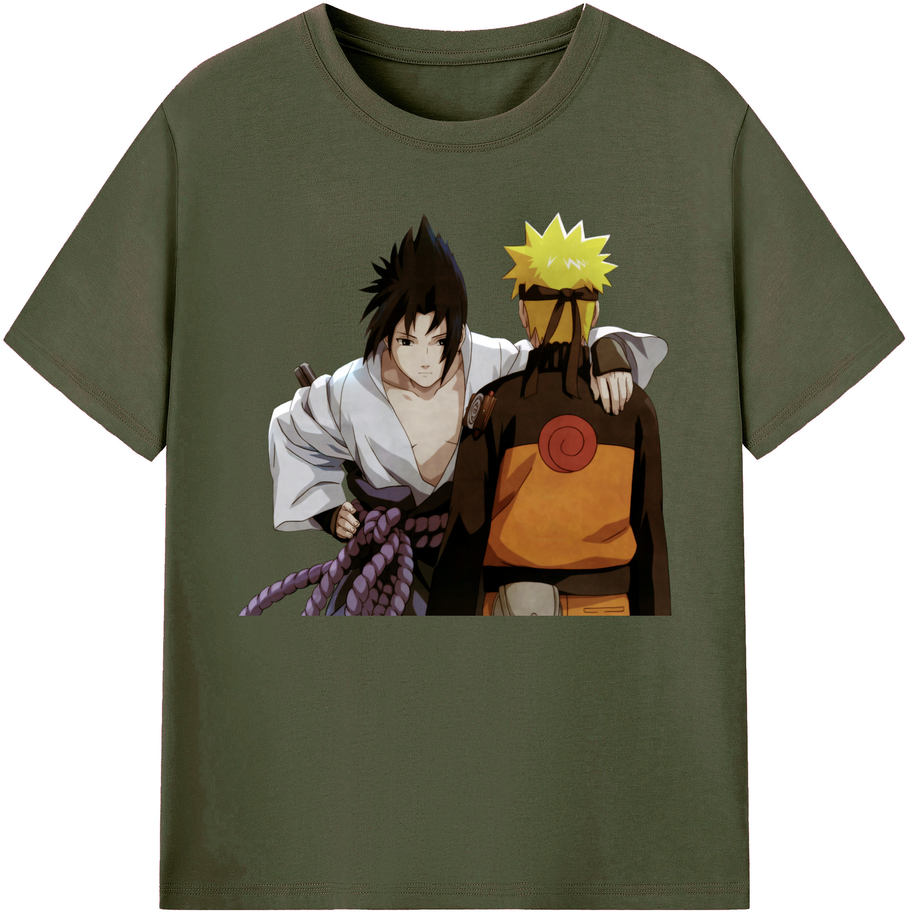 （画像用） NARUTO -ナルト- うちは サスケ Uchiha Sasuke 綿100％ メンズ半袖Tシャツ｜肌触りやわらか＆通気性